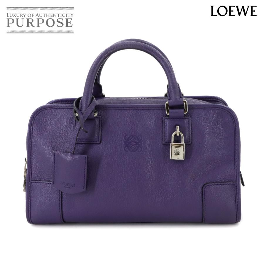 LOEWE（ロエベ） アマソナ 28 ハンド バッグ レザー パープル シルバー