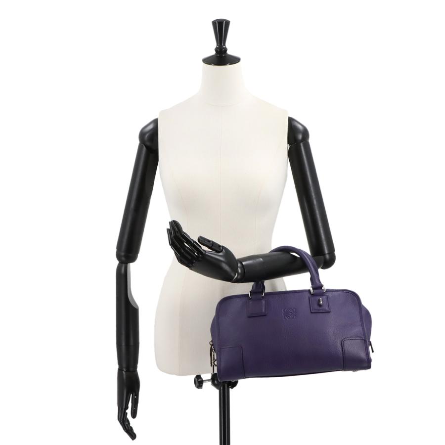 LOEWE（ロエベ） アマソナ 28 ハンド バッグ レザー パープル シルバー
