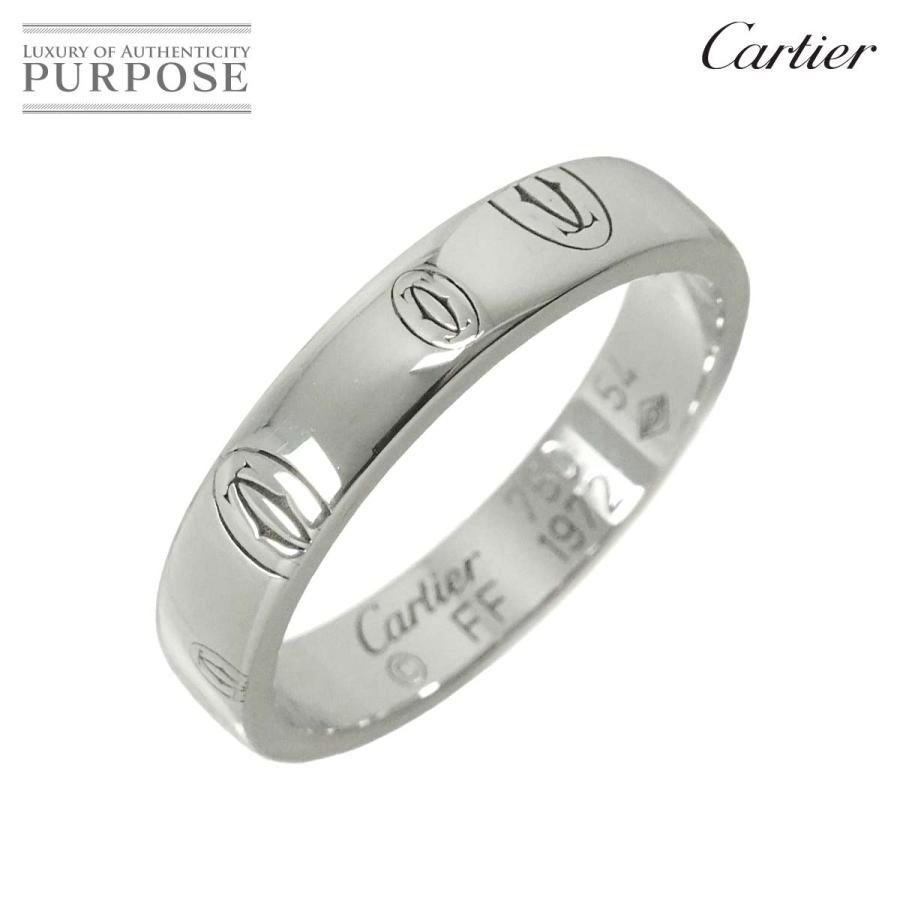 Cartier カルティエ ハッピーバースデー ロゴ SM #54 リング K18 WG  