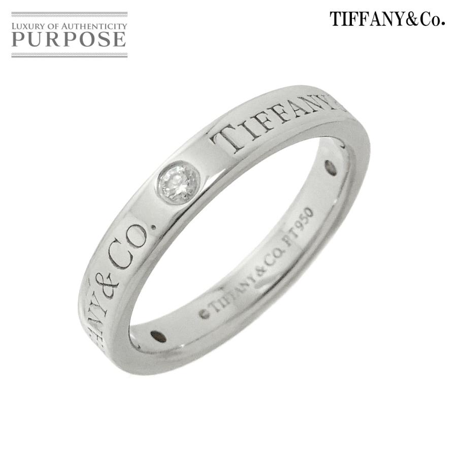 TIFFANY&Co. ティファニー フラット バンド 6.5号 リング ダイヤ 3P Pt  