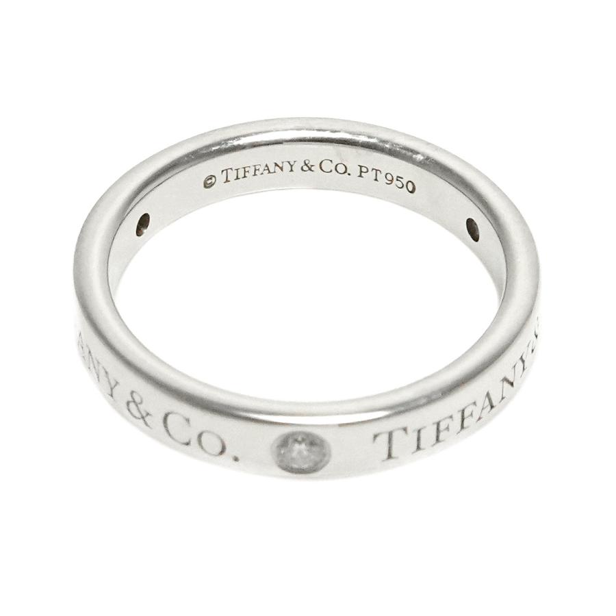 TIFFANY&Co. ティファニー フラット バンド 6.5号 リング ダイヤ 3P Pt  