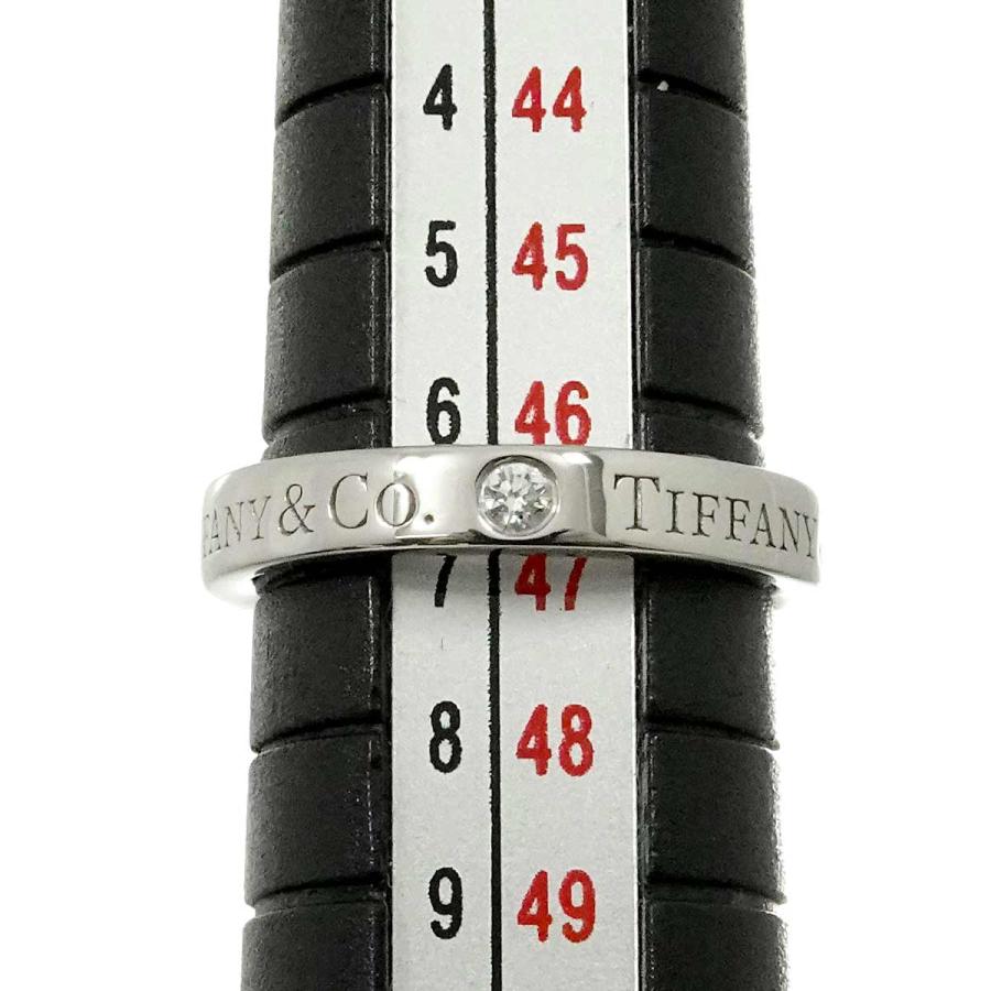 TIFFANY&Co. ティファニー フラット バンド 6.5号 リング ダイヤ 3P Pt  