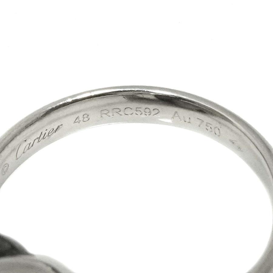 Cartier カルティエ トリニティ MM #48 リング セラミック K18 WG 3連  