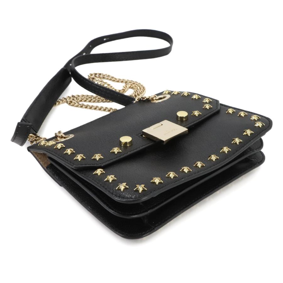 美品 ジミーチュウ 2way レベル ショルダーバッグ ロゴ金具 スタッズ 黒 JIMMY CHOO 【新品同様】ジミーチュウ スタースタッズ ブリアトート