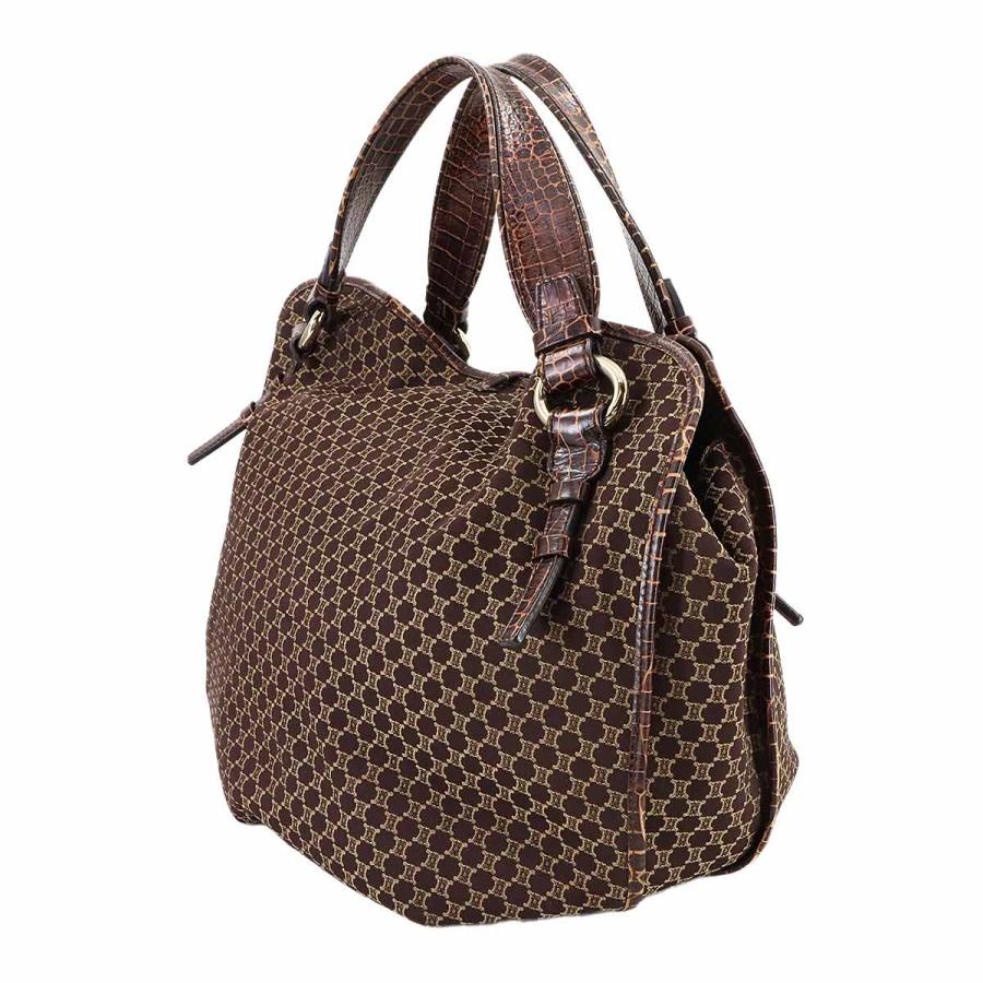 CELINE（セリーヌ） 美品 マカダム トート バッグ キャンバス 型押し