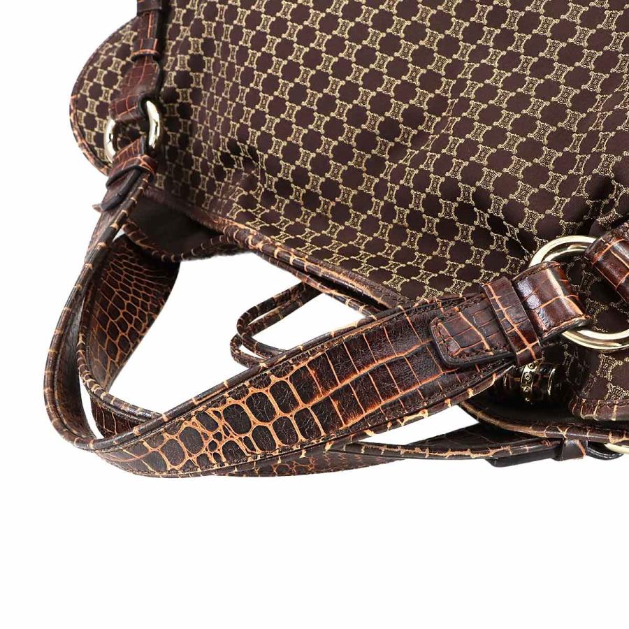 CELINE（セリーヌ） 美品 マカダム トート バッグ キャンバス 型押し