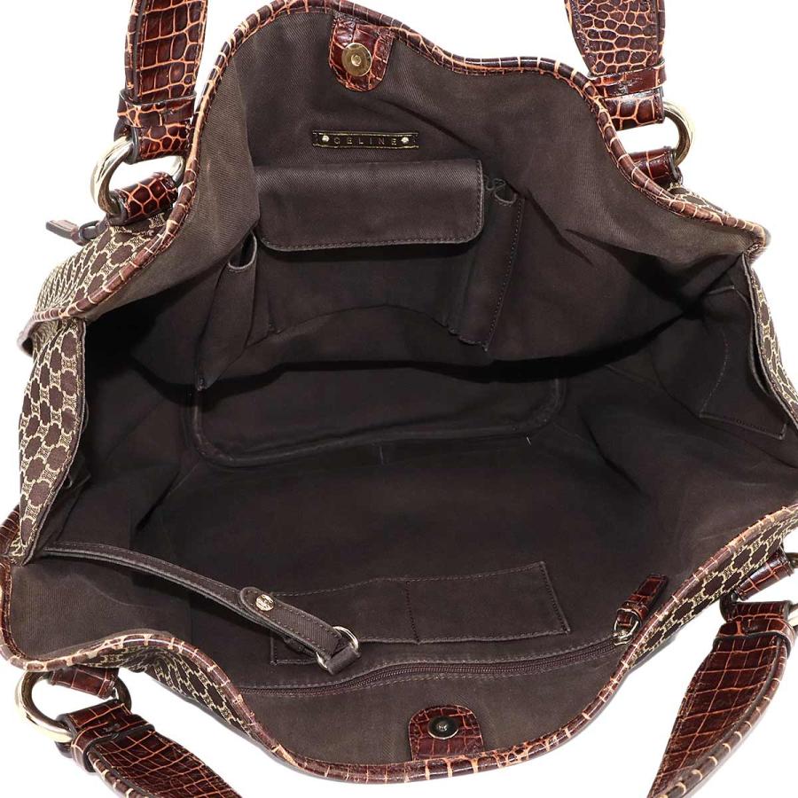 CELINE（セリーヌ） 美品 マカダム トート バッグ キャンバス 型押し