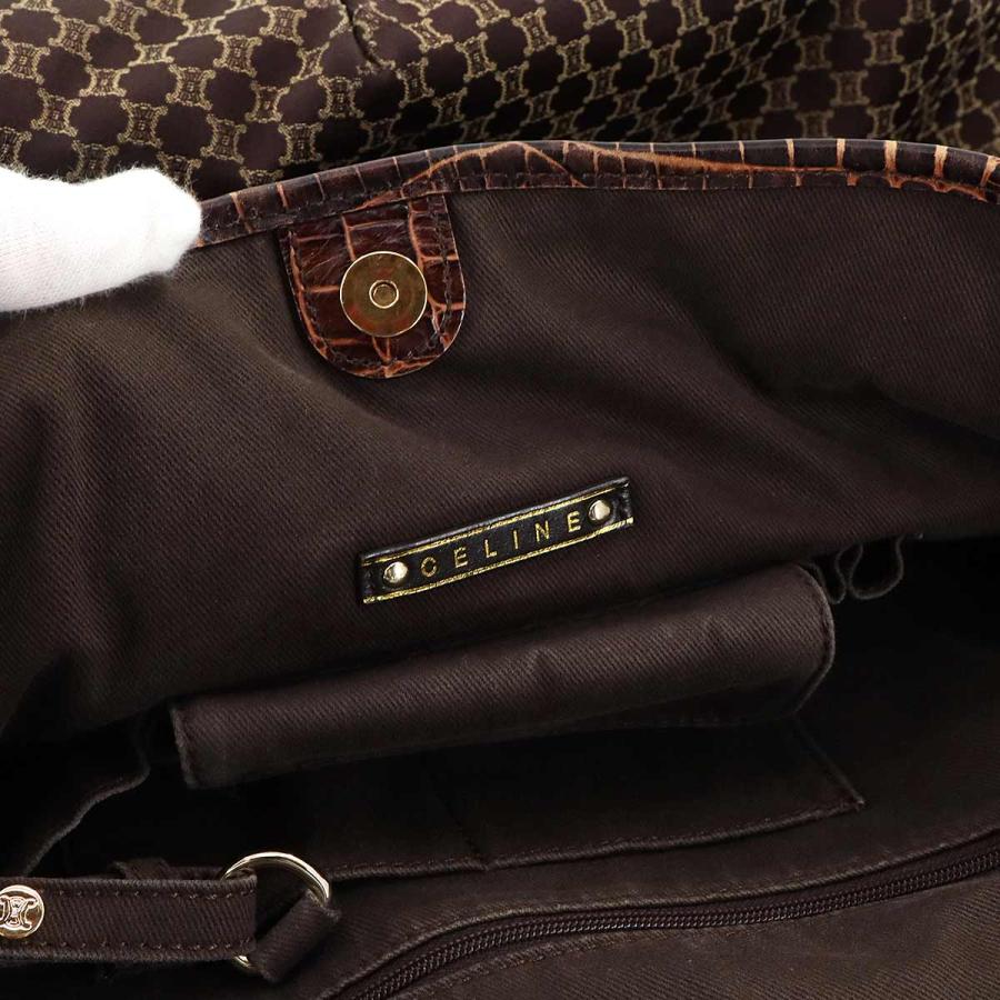 CELINE（セリーヌ） 美品 マカダム トート バッグ キャンバス 型押し