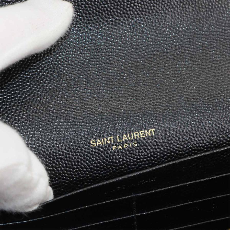 新品同様 サンローラン SAINT LAURENT カサンドラ エンベロープ チェーン ウォレット 長財布 レザー ブラック 620280 90294486 Yves Saint Laurent（イヴ・サンローラン） 新品同様 サンローラン