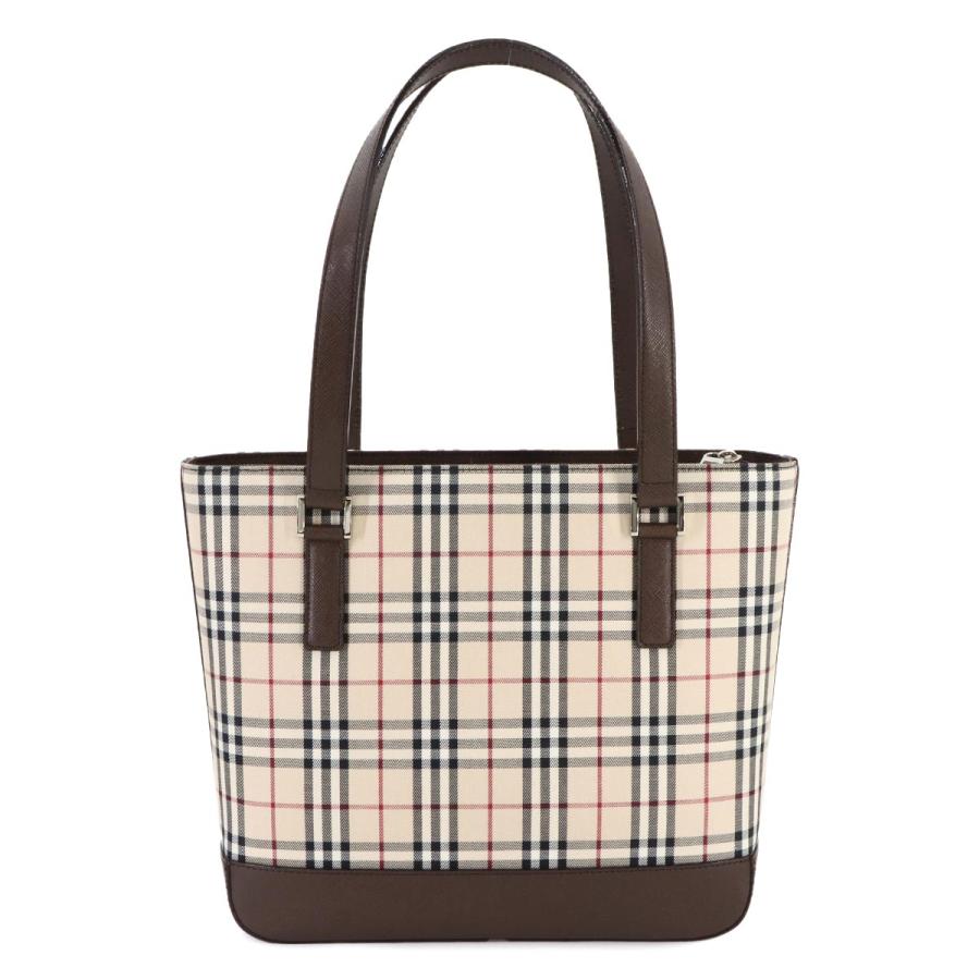 BURBERRY ハンドバッグ 手提げ ノバチェック ロゴ金具 キャンバス 本革 BURBERRY 未使用 展示品 バーバリー ノバチェック ハンド バッグ