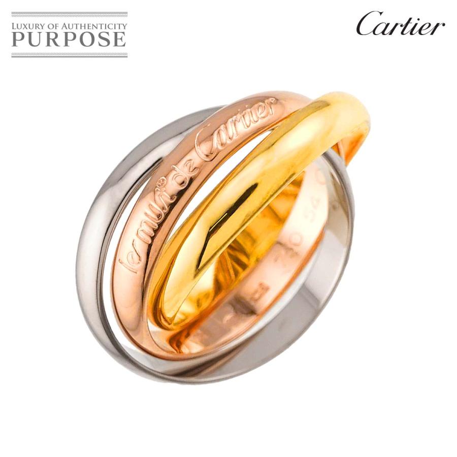 Cartier カルティエ トリニティ MM #54 リング K18 YG WG PG 3連  