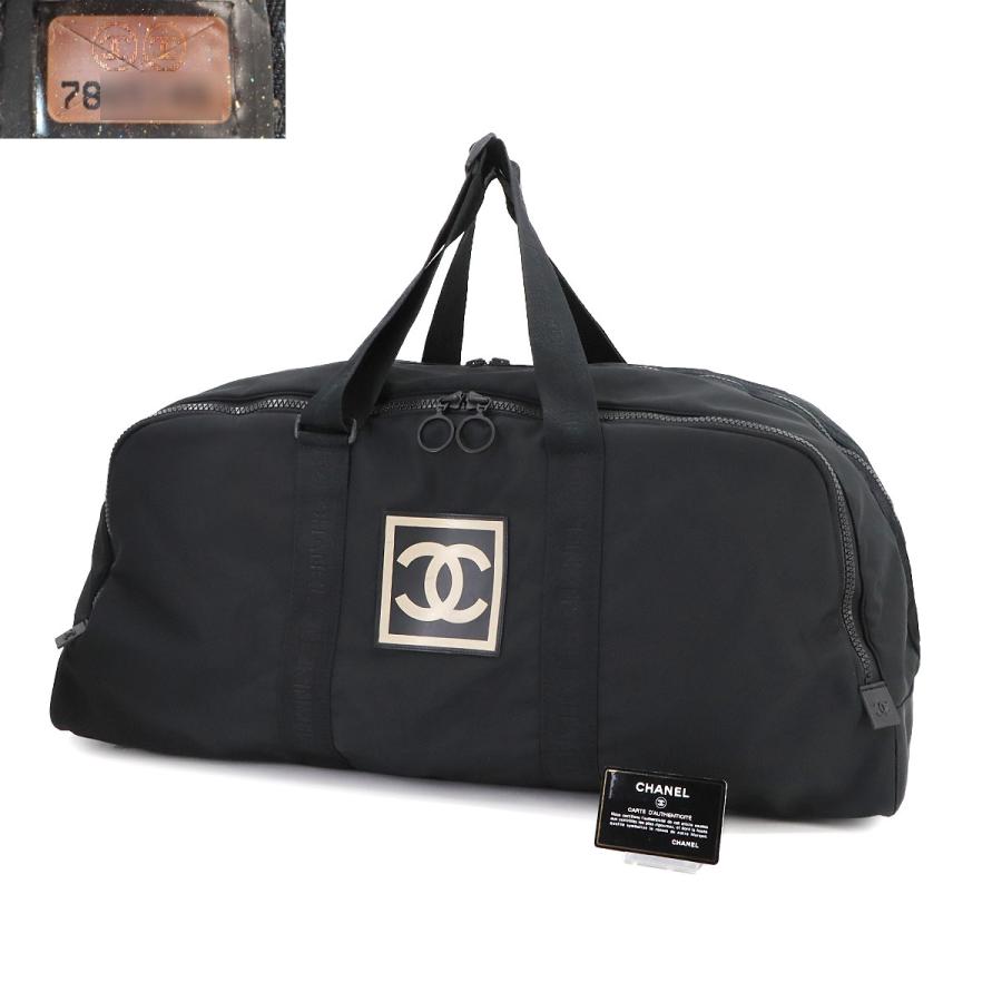 新品同様 シャネル CHANEL スポーツライン ボストン バッグ ナイロン ブラック A19977 ヴィンテージ Boston Bag 90295348の画像