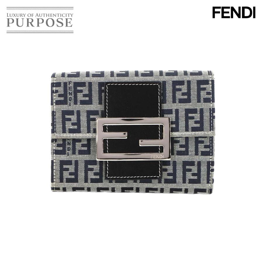 FENDI 未使用 展示品 フェンディ ズッキーノ 三つ折り 財布 キャンバス  