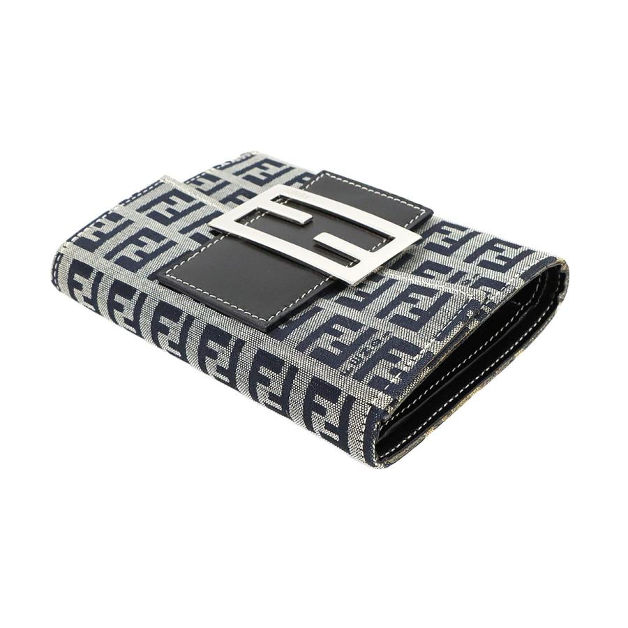FENDI 未使用 展示品 フェンディ ズッキーノ 三つ折り 財布 キャンバス  