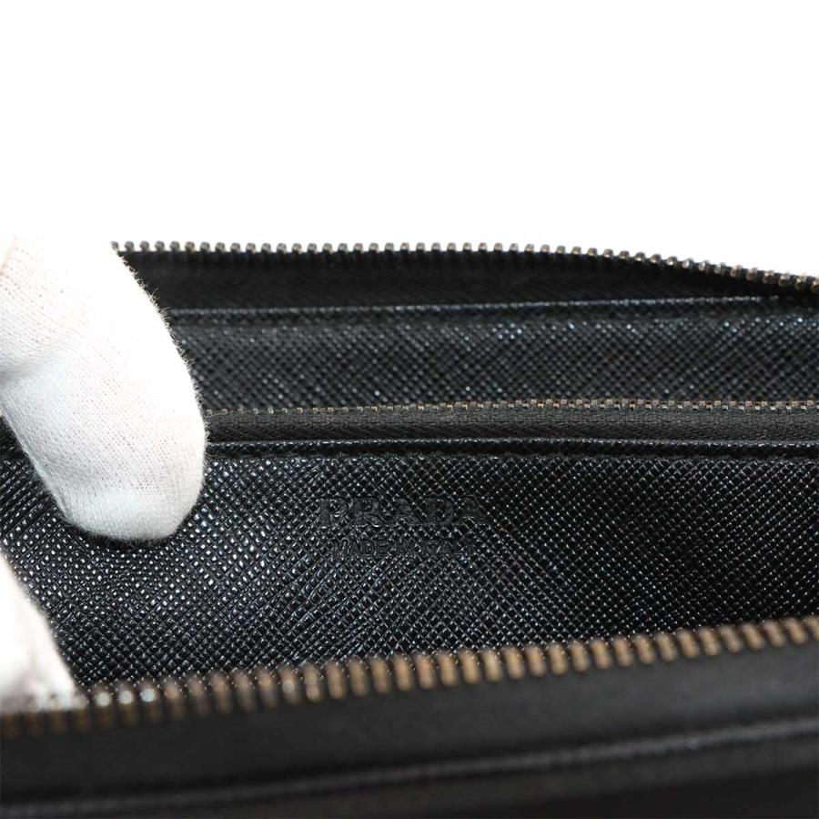 PRADA 美品 プラダ ラウンドファスナー 長財布 ナイロン サフィアーノ  