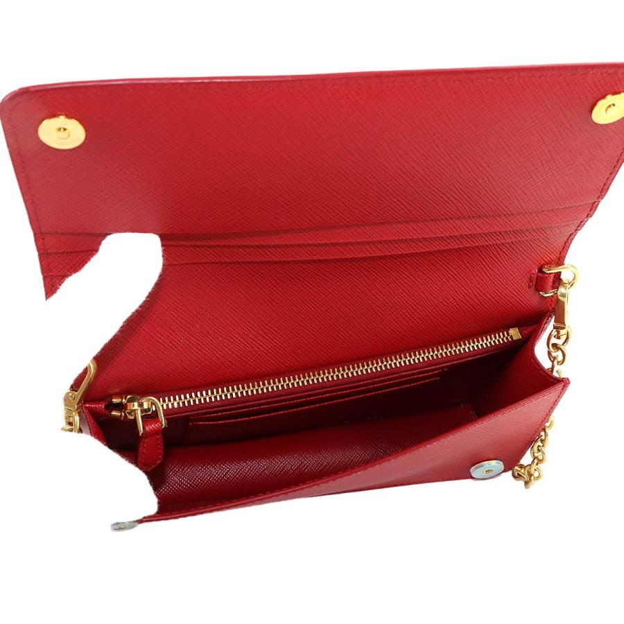 PRADA 未使用 展示品 プラダ サフィアーノ チェーン ウォレット 長財布  