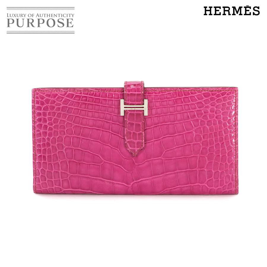 HERMES エルメス クロコダイル アリゲーター ベアンスフレ 長財布  