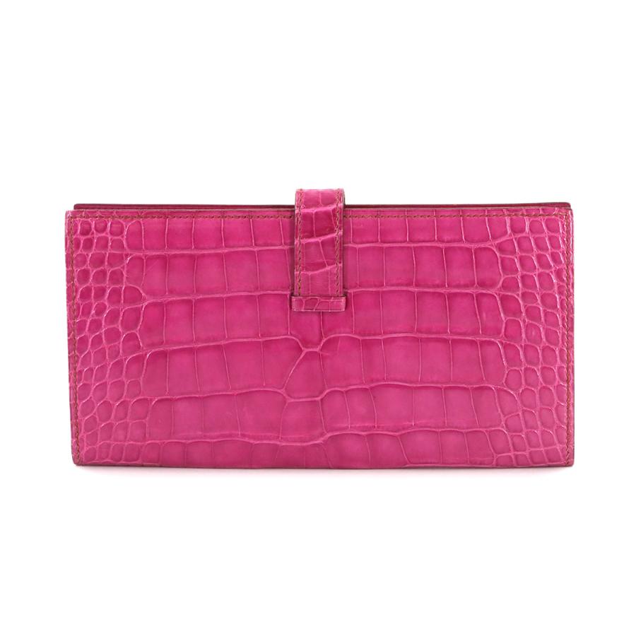 HERMES エルメス クロコダイル アリゲーター ベアンスフレ 長財布  