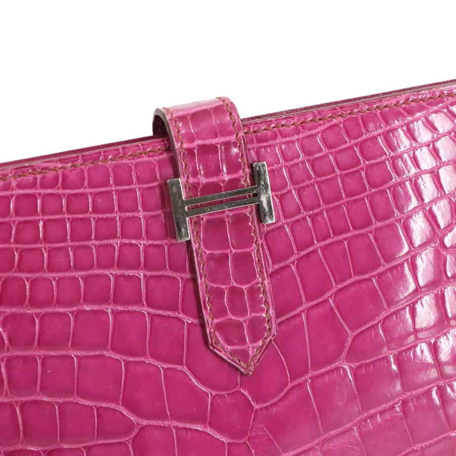 HERMES エルメス クロコダイル アリゲーター ベアンスフレ 長財布  