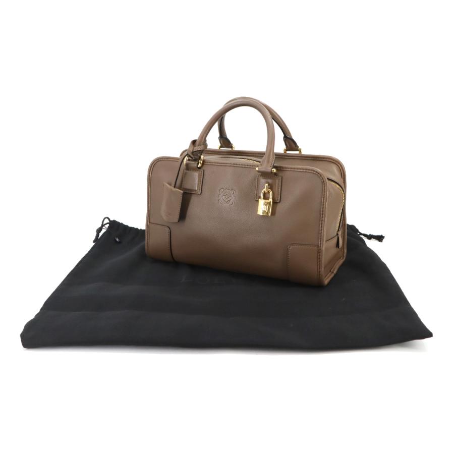 美品 ロエベ バッグ アマソナ 28 ハンド バッグ レザー ブラウン 352.79.A03 ゴールド 金具 レディース 90297036 【中古】ブランド LOEWE（ロエベ） 美品 アマソナ 28 ハンド バッグ レザー ブラウン