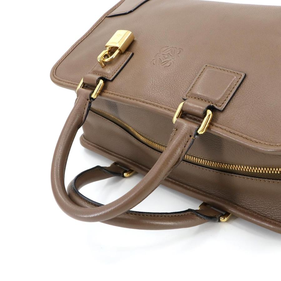 美品 ロエベ バッグ アマソナ 28 ハンド バッグ レザー ブラウン 352.79.A03 ゴールド 金具 レディース 90297036 【中古】ブランド LOEWE（ロエベ） 美品 アマソナ 28 ハンド バッグ レザー ブラウン