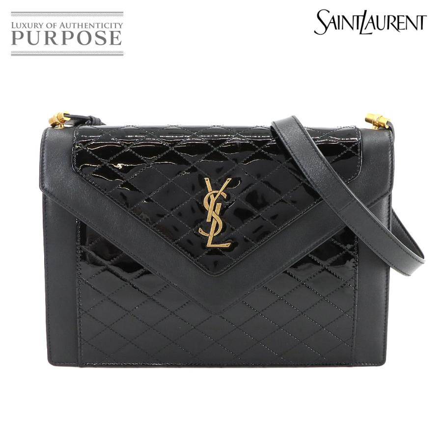 新品同様 サンローラン バッグ ギャビー ショルダー バッグ エナメル レザー ブラック 695503 レディース 90297051 【中古】ブランド Yves Saint Laurent（イヴ・サンローラン） 新品同様 サンローラン
