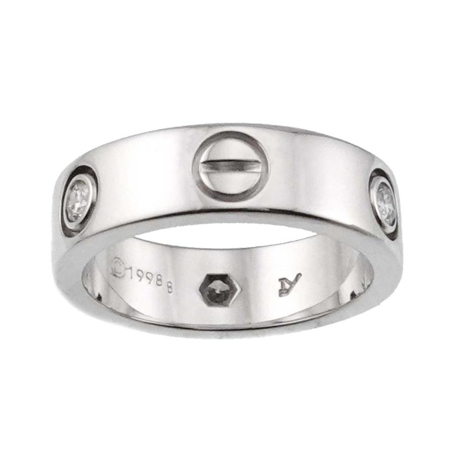 Cartier カルティエ ラブ #51 リング ハーフ ダイヤ 3P K18 WG