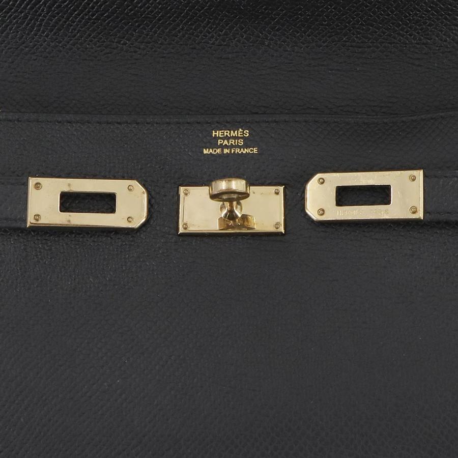HERMES エルメス ケリーウォレット 二つ折り 長財布 エプソン ブラック  