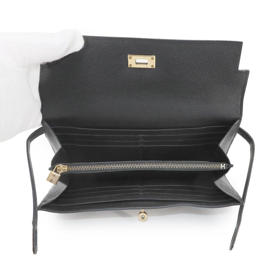 HERMES エルメス ケリーウォレット 二つ折り 長財布 エプソン ブラック  