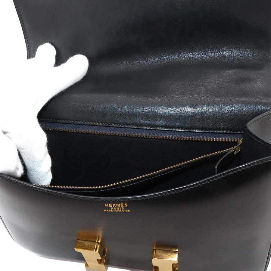 エルメス HERMES コンスタンス 23 ショルダー バッグ ボックスカーフ レザー ブラック 〇Q刻印 1987年製 ヴィンテージ 90297499の画像