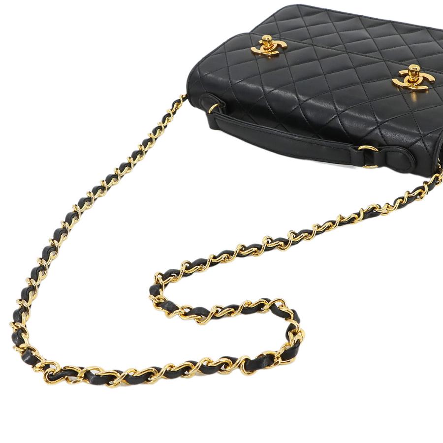 新品同様 シャネル CHANEL マトラッセ ダブル ターンロック 2way ハンド チェーン ショルダー バッグ レザー ブラック 90299125 CHANEL（シャネル） 新品同様 マトラッセ ダブル ターンロック 2way