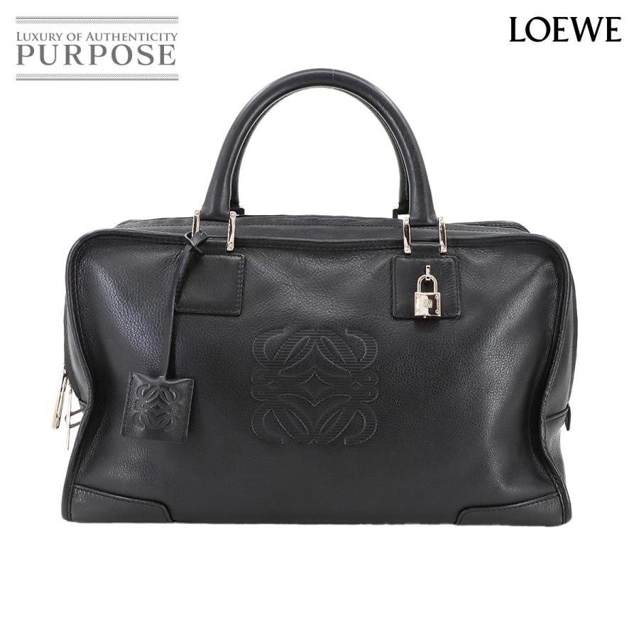 LOEWE（ロエベ） アマソナ 36 ハンド バッグ レザー ブラック シルバー