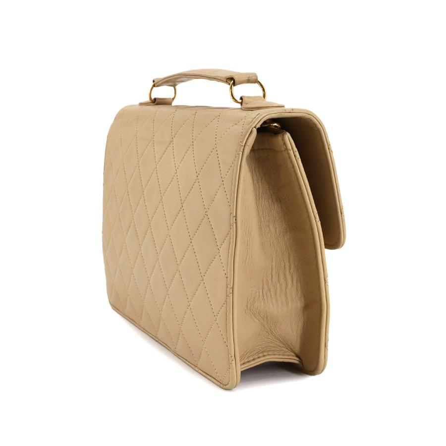 美品 シャネル CHANEL マトラッセ ダブル ターンロック 2way ハンド チェーン ショルダー バッグ ラムスキン ベージュ 90299461 CHANEL（シャネル） 美品 マトラッセ ダブル ターンロック 2way ハンド