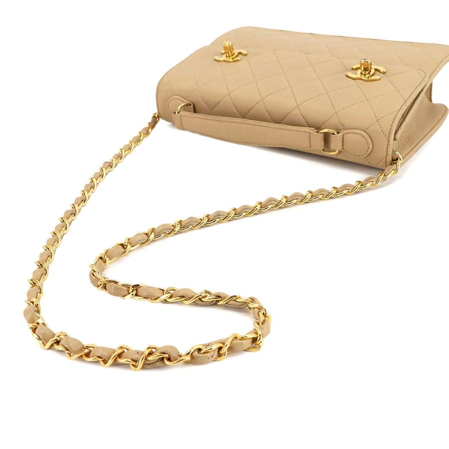 美品 シャネル CHANEL マトラッセ ダブル ターンロック 2way ハンド チェーン ショルダー バッグ ラムスキン ベージュ 90299461 CHANEL（シャネル） 美品 マトラッセ ダブル ターンロック 2way ハンド