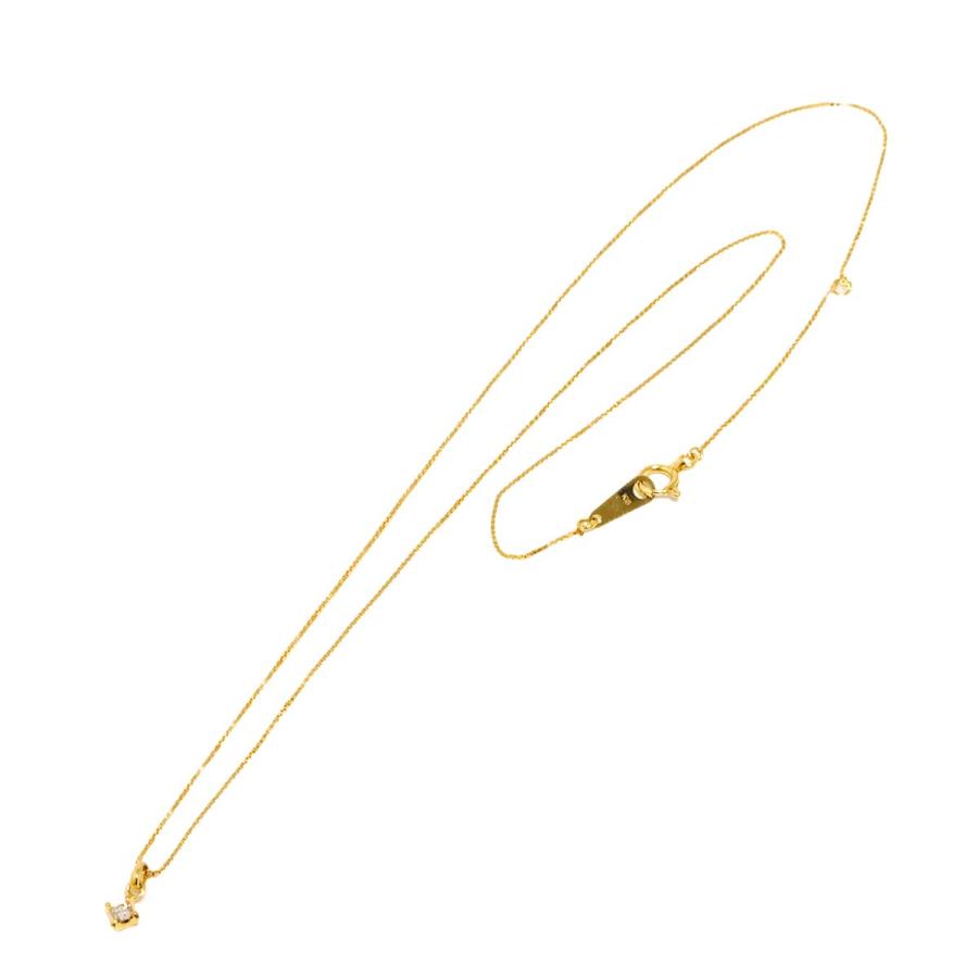 agete（アガット） ハート ダイヤ 0.05ct ネックレス 40cm K18 YG 