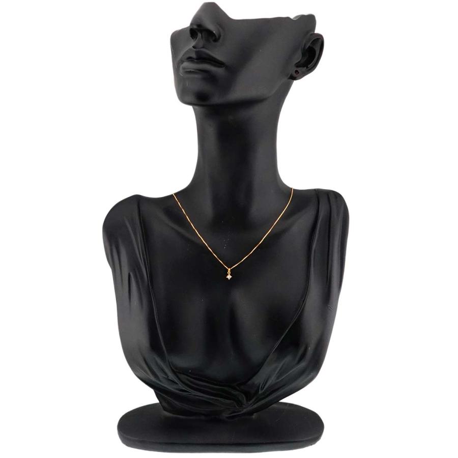 agete（アガット） ハート ダイヤ 0.05ct ネックレス 40cm K18 YG 