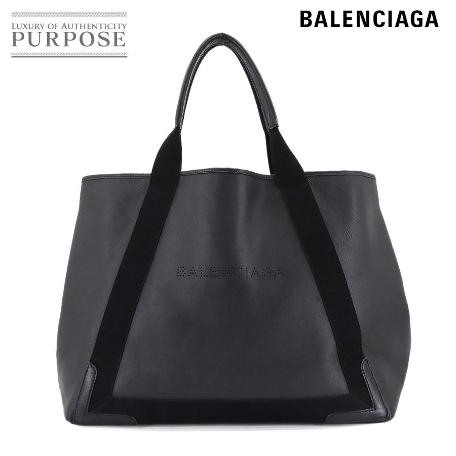 BALENCIAGA（バレンシアガ） ネイビー カバ M トート バッグ レザー