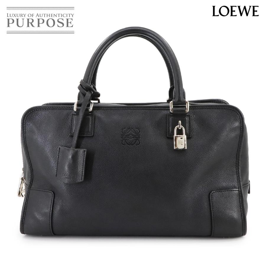 LOEWE（ロエベ） アマソナ 36 ハンド バッグ レザー ブラック シルバー