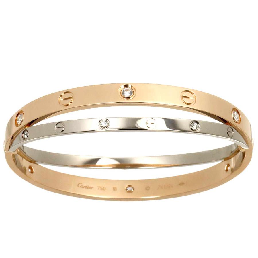 Cartier（カルティエ） ラブ ブレス 12P ダイヤ #18 K18 PG WG 750