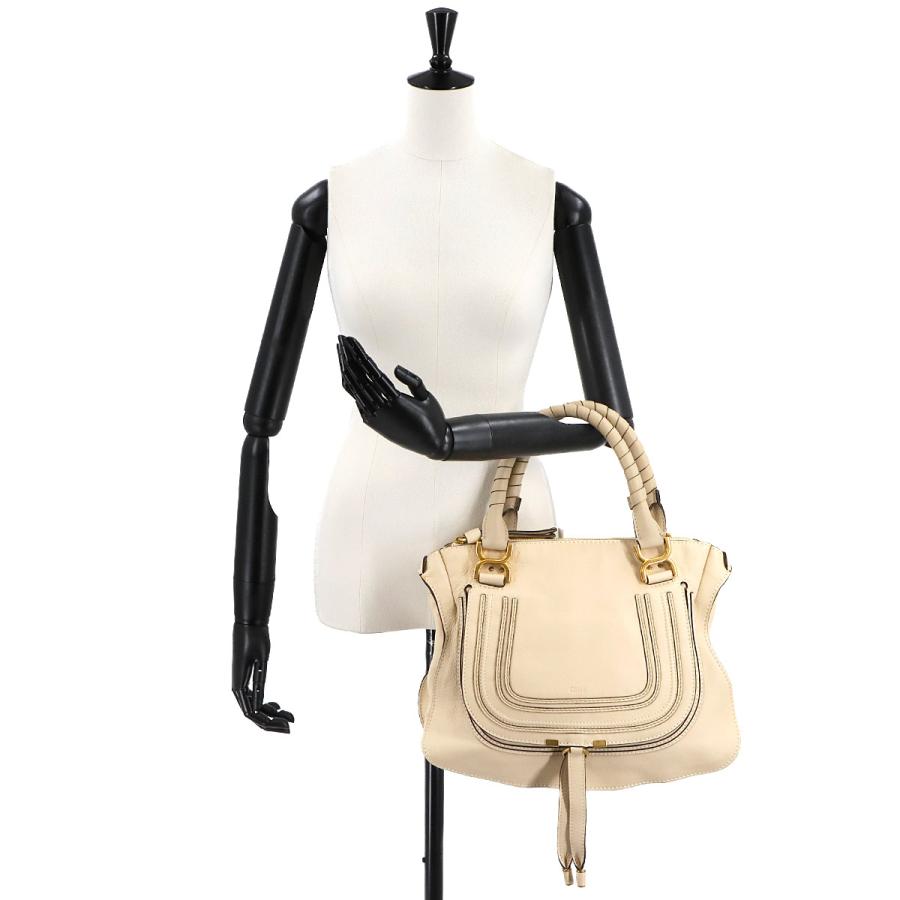 新品同様 クロエ Chloe マーシー ハンド バッグ レザー ベージュ