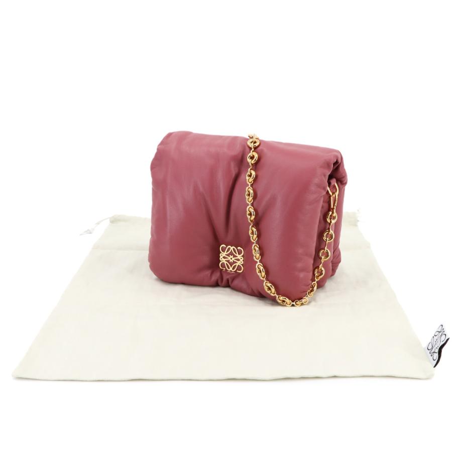 未使用 展示品 ロエベ LOEWE パファー ゴヤ チェーン ショルダー バッグ レザー ピンク A40P41X01 ゴールド 金具 Puffer Goya Ba 90301537 LOEWE（ロエベ） 未使用 展示品 パファー ゴヤ チェーン ショルダー