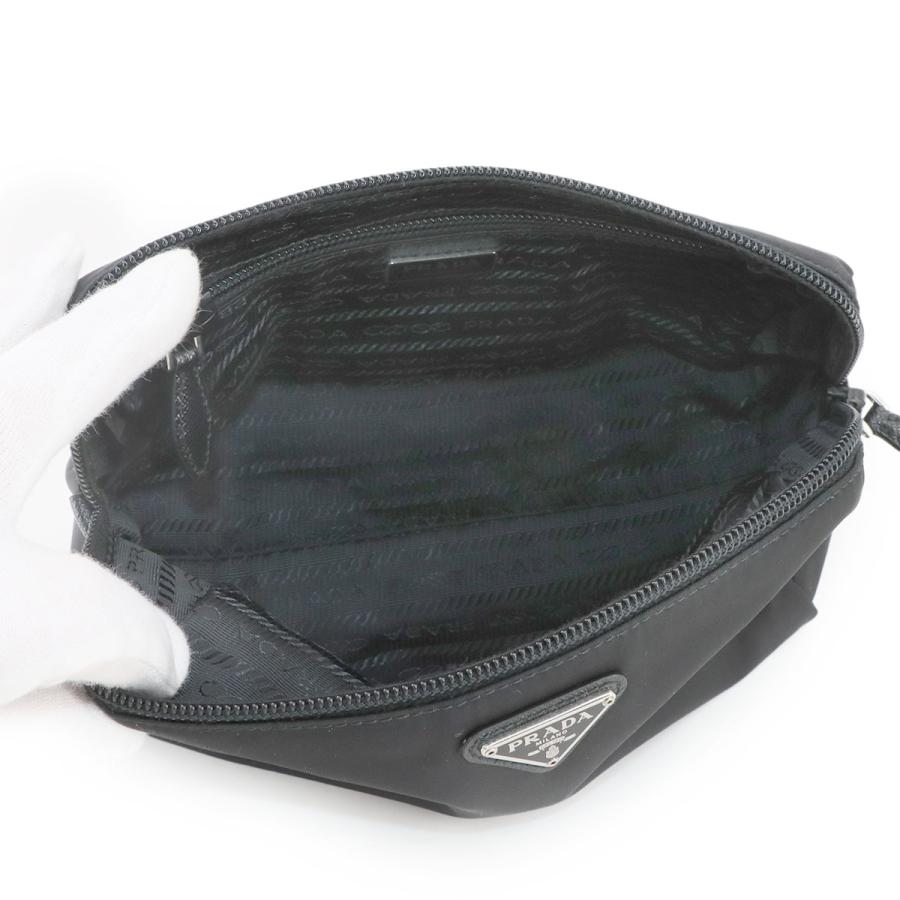 PRADA（プラダ） 新品同様 ポーチ ナイロン サフィアーノレザー