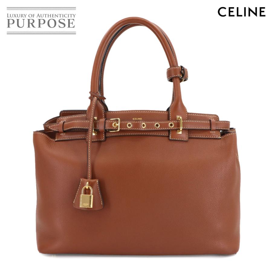 新品同様 セリーヌ バッグ コンティ トート バッグ レザー タン 199873EZJ ゴールド 金具 レディース 90302020 【中古】ブランド CELINE（セリーヌ） 新品同様 コンティ トート バッグ レザー タン