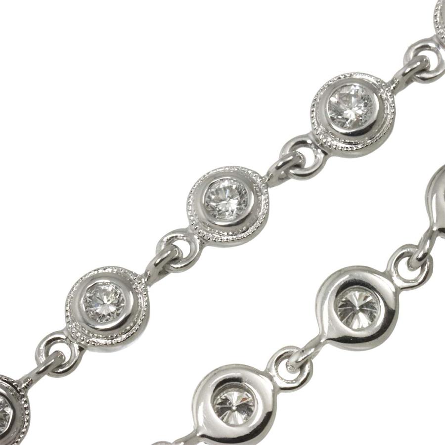 ダイヤ 1.00ct K18 WG ブレスレット 18cm ホワイトゴールド 750 