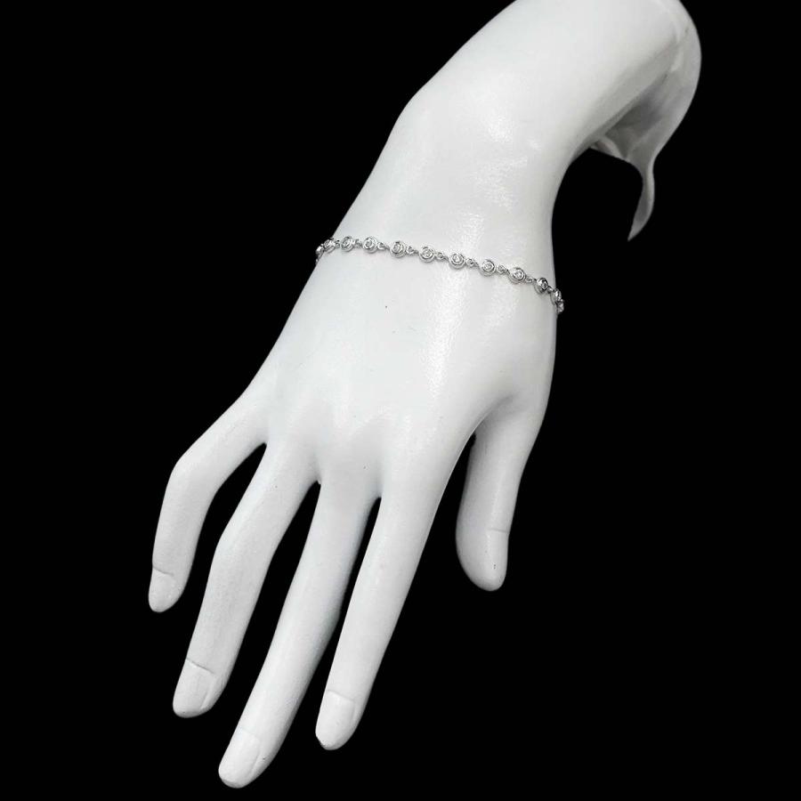 ダイヤ 1.00ct K18 WG ブレスレット 18cm ホワイトゴールド 750 