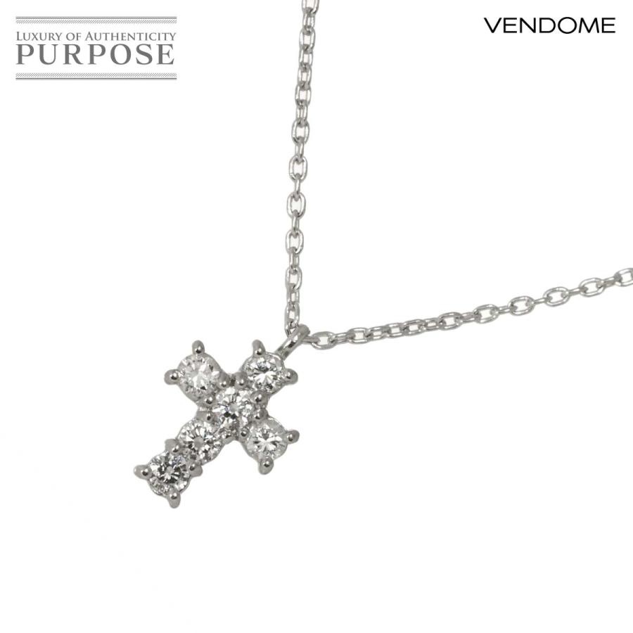 VENDOME（ヴァンドーム） クロス ダイヤ 0.18ct ネックレス 40cm