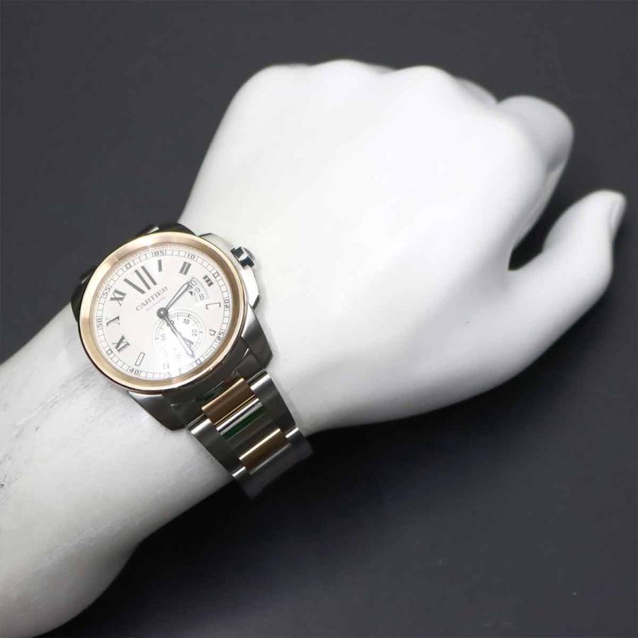 カルティエ Cartier カリブル ドゥ カルティエ コンビ W7100036 メンズ 腕時計 デイト K18PG 自動巻き Calibre de Cartier VLP 90268969 Cartier（カルティエ） カリブル ドゥ コンビ W7100036 メンズ 腕時計