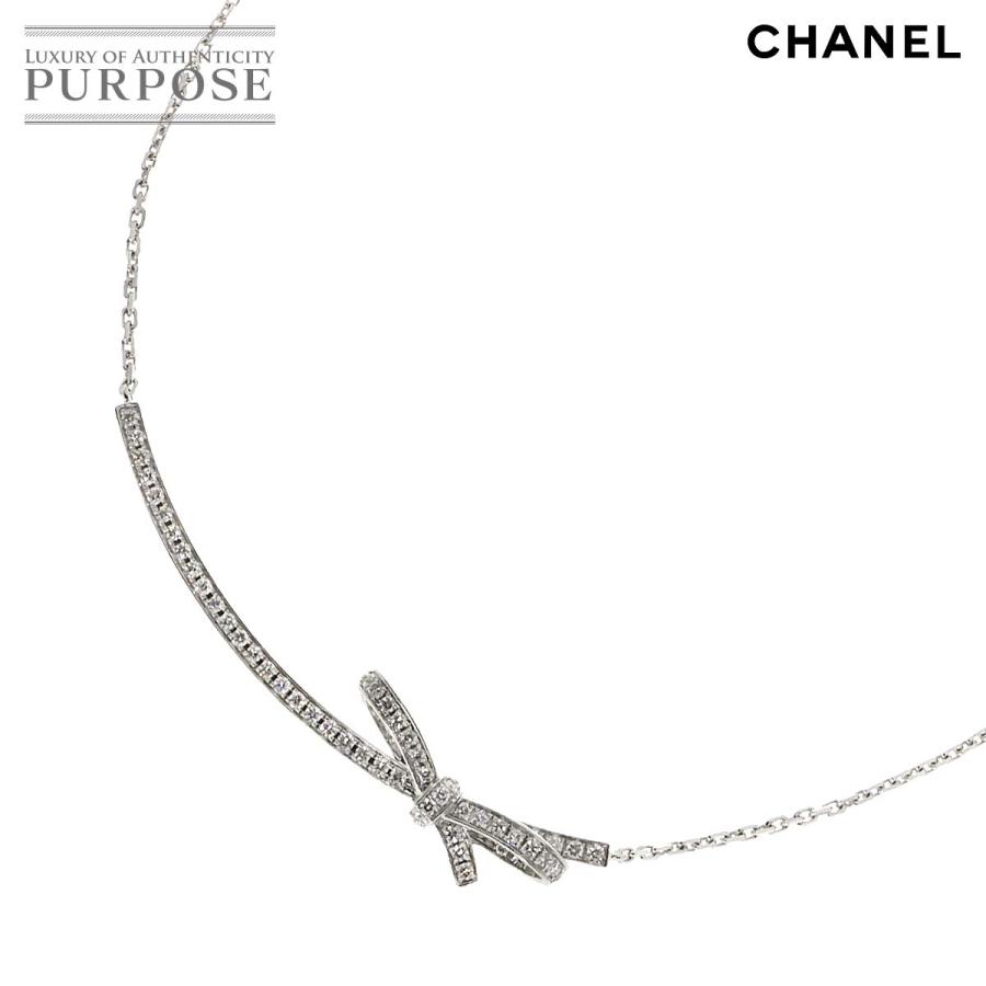 CHANEL（シャネル） リュバン ダイヤ ネックレス 38cm K18 WG ホワイト