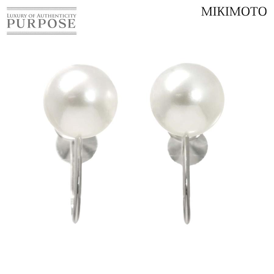 MIKIMOTO（ミキモト） アコヤ真珠 7.5mm イヤリング K18 WG ホワイト 