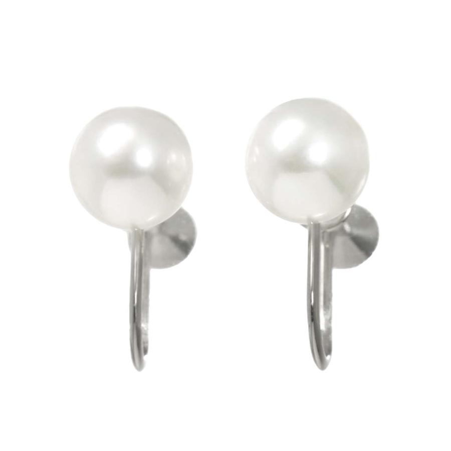 MIKIMOTO（ミキモト） アコヤ真珠 7.5mm イヤリング K18 WG ホワイト 